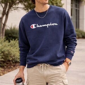 Champion Men's Classic Navy Crewneck Sweater